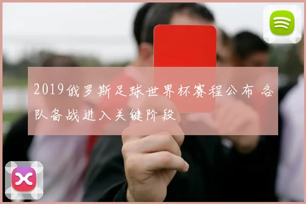 2019俄罗斯足球世界杯赛程公布 各队备战进入关键阶段